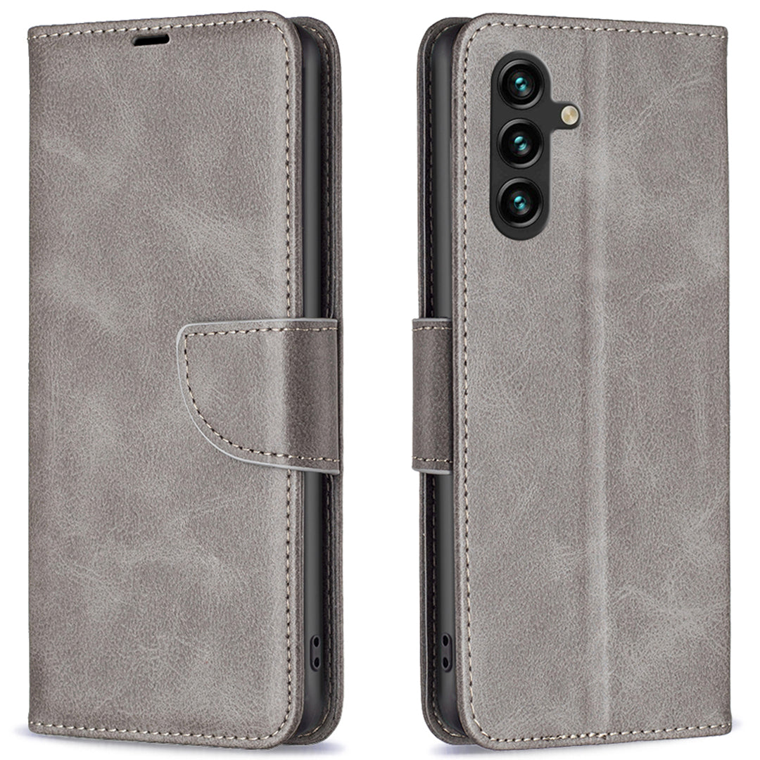 For Samsung Galaxy A16 5G / A16 4G Case Shockproof PU Leather Cover with Wallet Card Slots - Grey