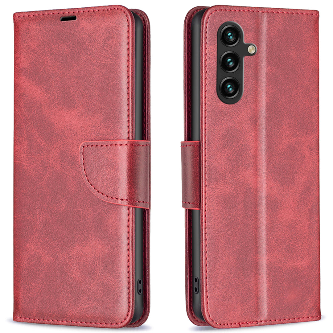 For Samsung Galaxy A16 5G / A16 4G Case Shockproof PU Leather Cover with Wallet Card Slots - Red