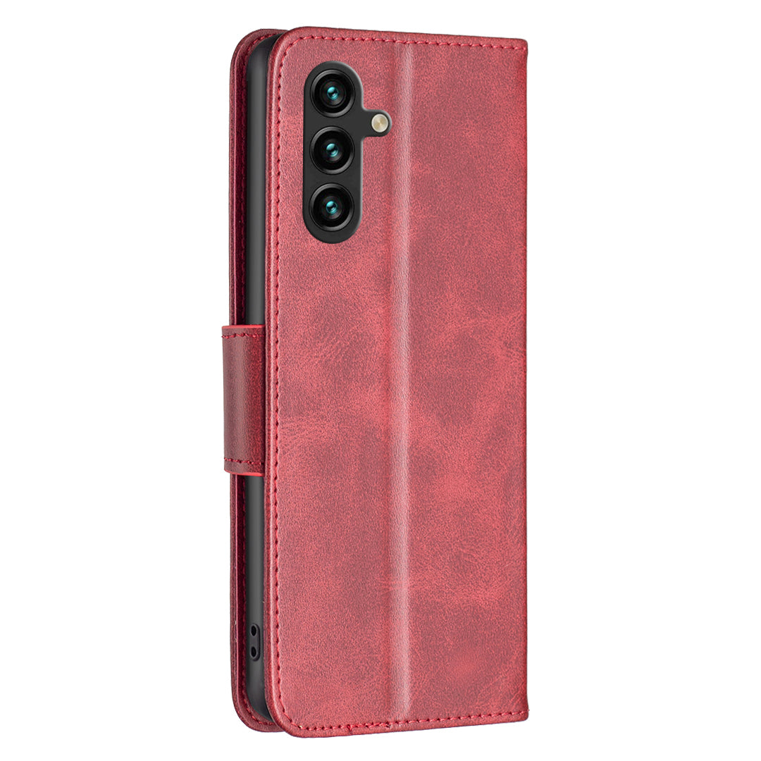 For Samsung Galaxy A16 5G / A16 4G Case Shockproof PU Leather Cover with Wallet Card Slots - Red