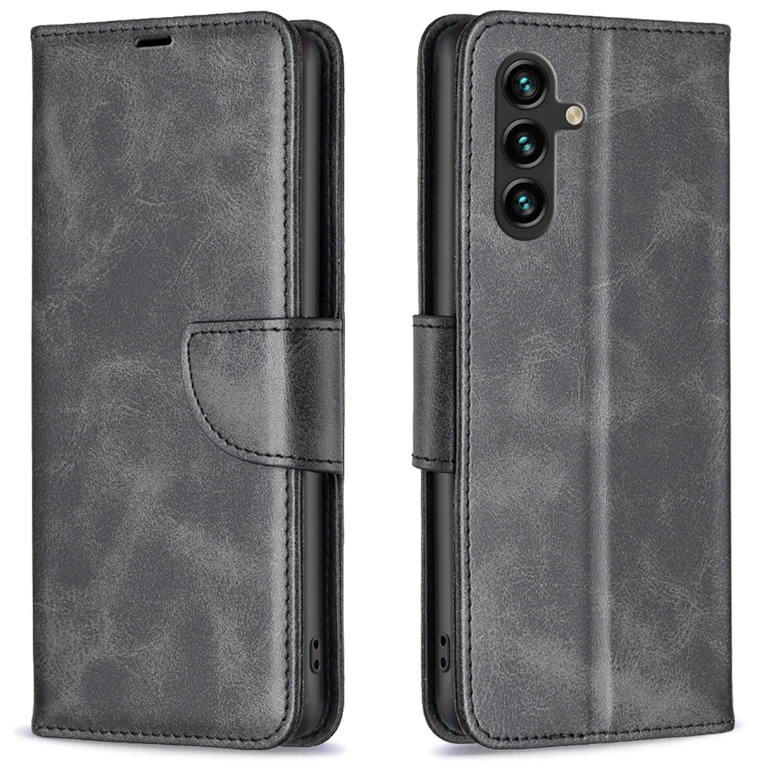 For Samsung Galaxy A16 5G / A16 4G Case Shockproof PU Leather Cover with Wallet Card Slots - Black