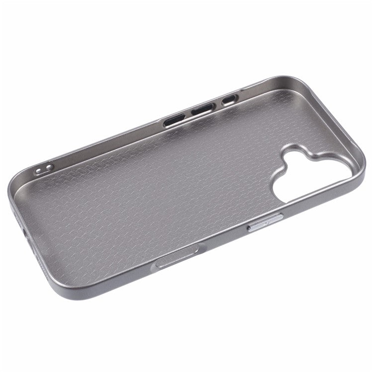 X-LEVEL For iPhone 16 Case Rhombus Splicing Hard PC Shockproof  Phone Cover - Titanium Grey