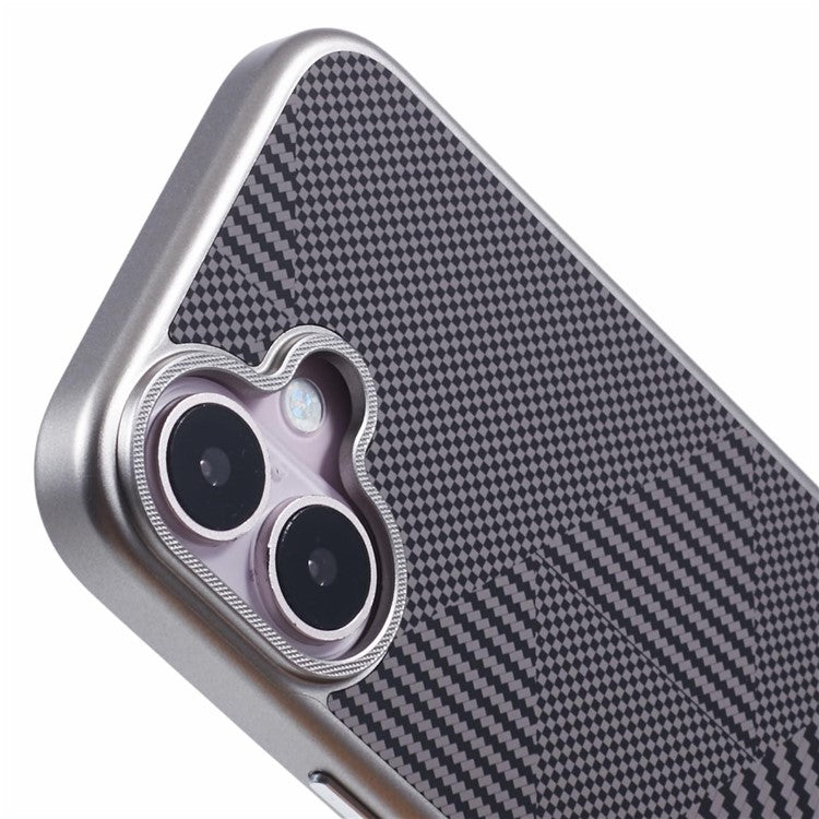 X-LEVEL For iPhone 16 Case Rhombus Splicing Hard PC Shockproof  Phone Cover - Titanium Grey