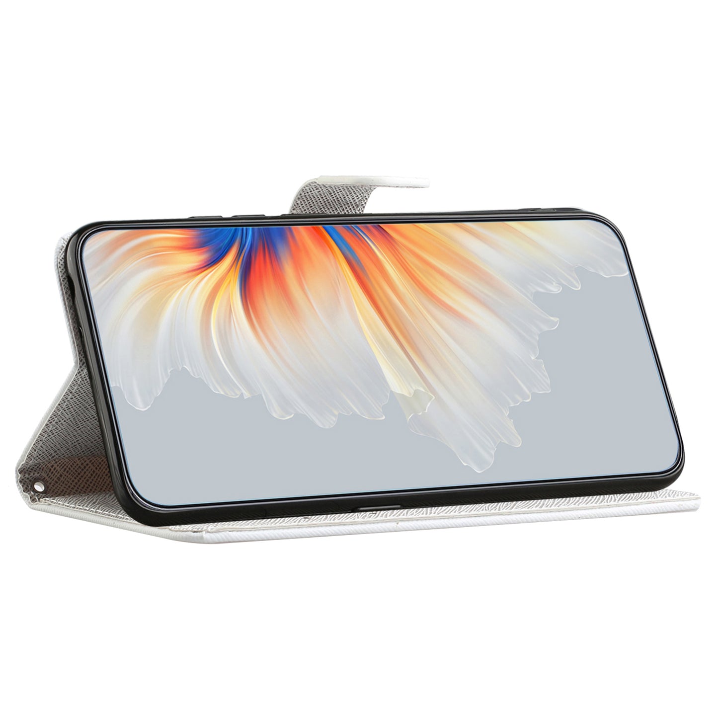 For Samsung Galaxy A16 5G / A16 4G Case Pattern Print PU Leather Wallet Phone Cover Cross Texture - Flower and Butterfly