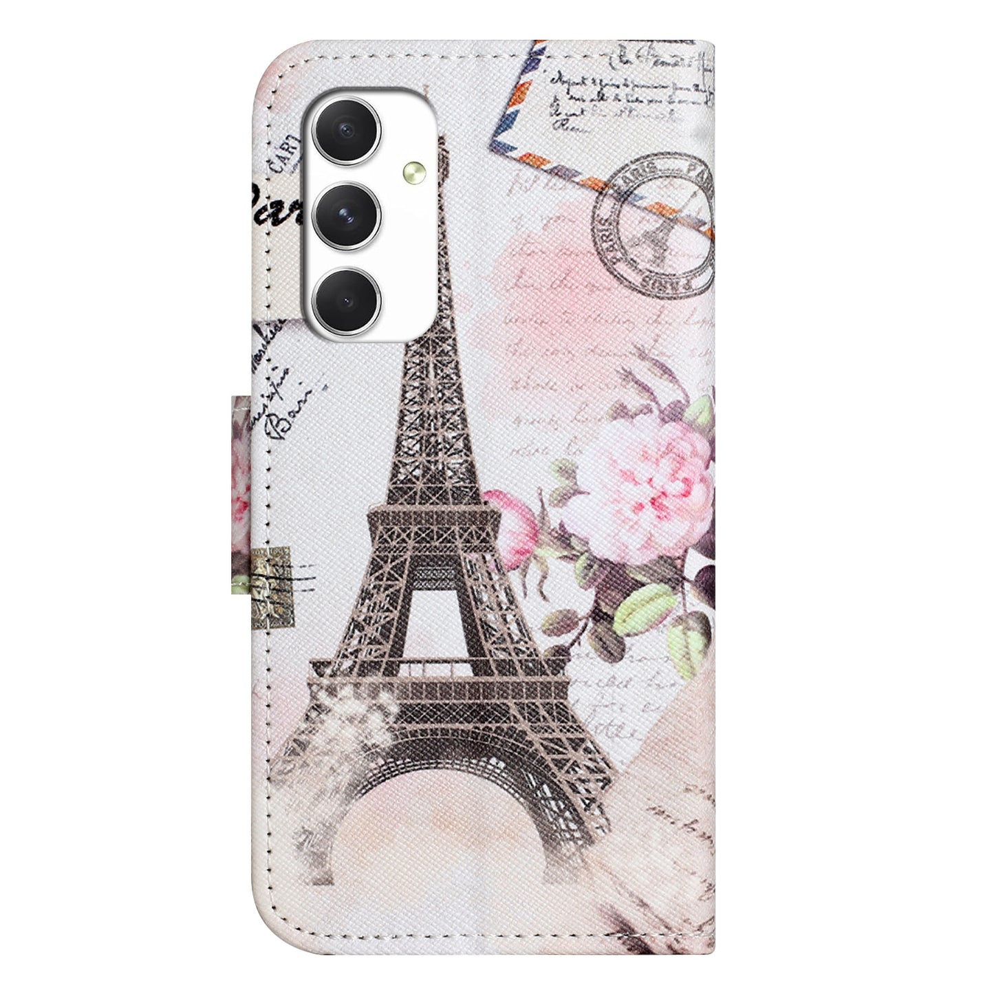 For Samsung Galaxy A16 5G / A16 4G Case Cross Texture Leather Phone Cover Pattern Printing - Tower