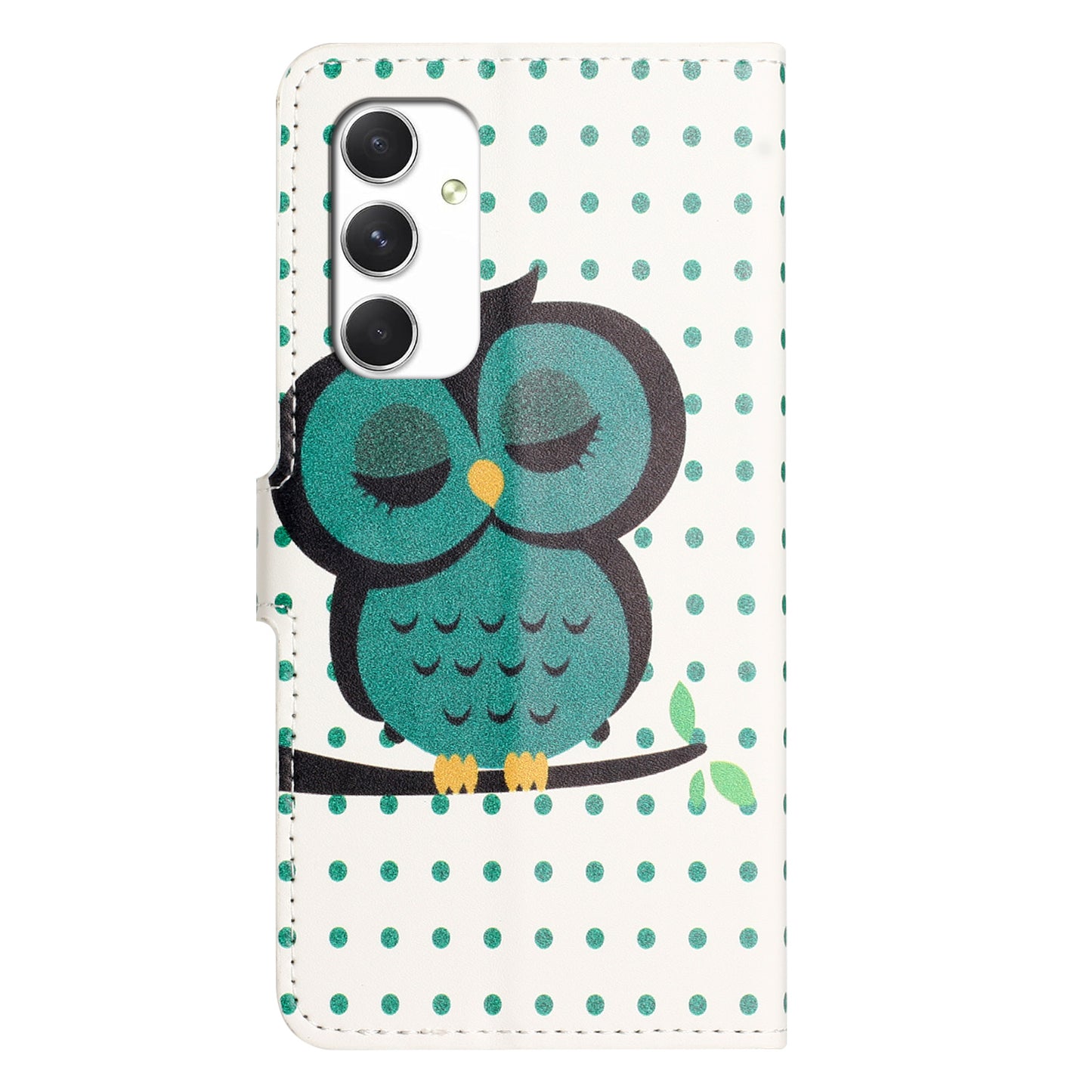 For Samsung Galaxy A16 5G / A16 4G Case Pattern Print PU Leather Wallet Phone Cover - Dots Owl