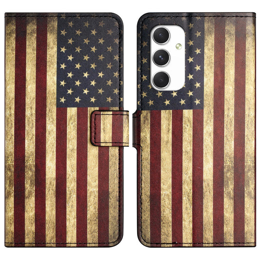 For Samsung Galaxy A16 5G / A16 4G Case Pattern Print PU Leather Wallet Phone Cover - The American Flag