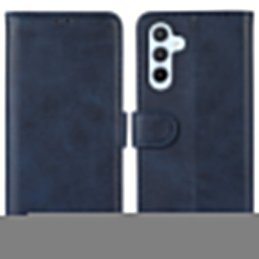 For Samsung Galaxy M35 5G Case Cowhide Texture Leather Wallet Phone Cover with Stand - Blue