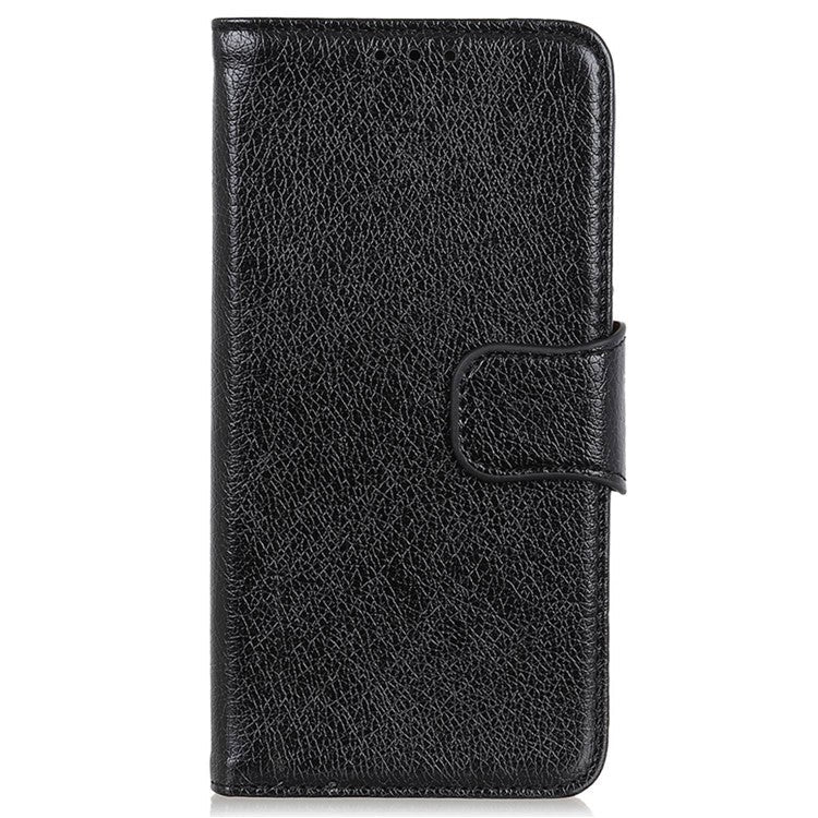 For Samsung Galaxy M35 5G Case Nappa Texture Split Leather Wallet Phone Cover - Black