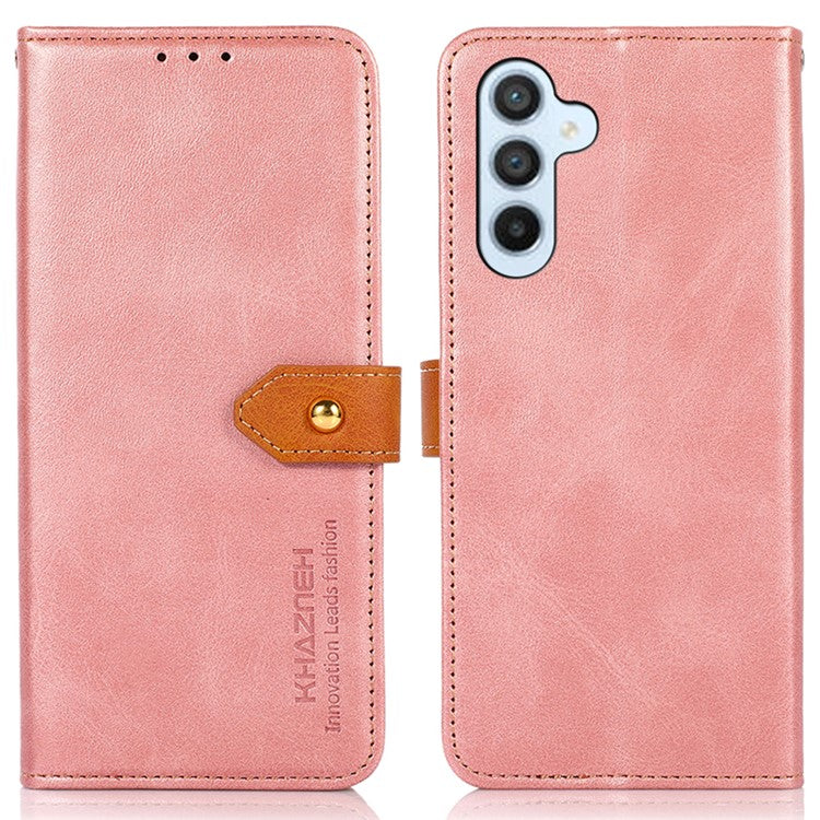 KHAZNEH For Samsung Galaxy M35 5G Wallet Phone Case Stand Leather Flip Cover - Rose Gold