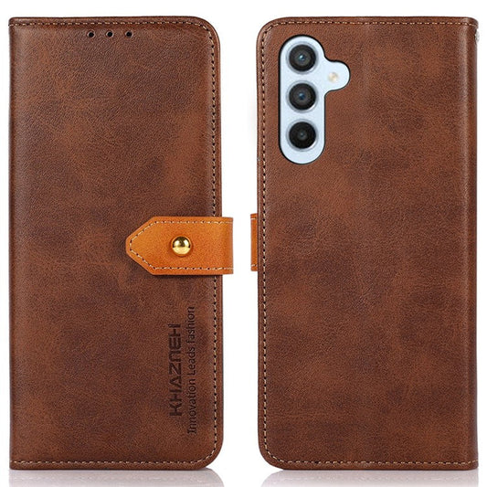 KHAZNEH For Samsung Galaxy M35 5G Wallet Phone Case Stand Leather Flip Cover - Brown