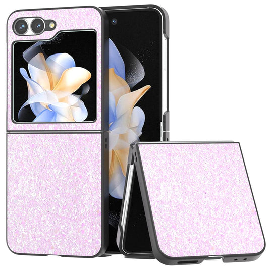 For Samsung Galaxy Z Flip7 FE 5G / Z Flip6 5G Case Colored Glitter Leather+PC Shockproof Phone Cover - Gradient Pink