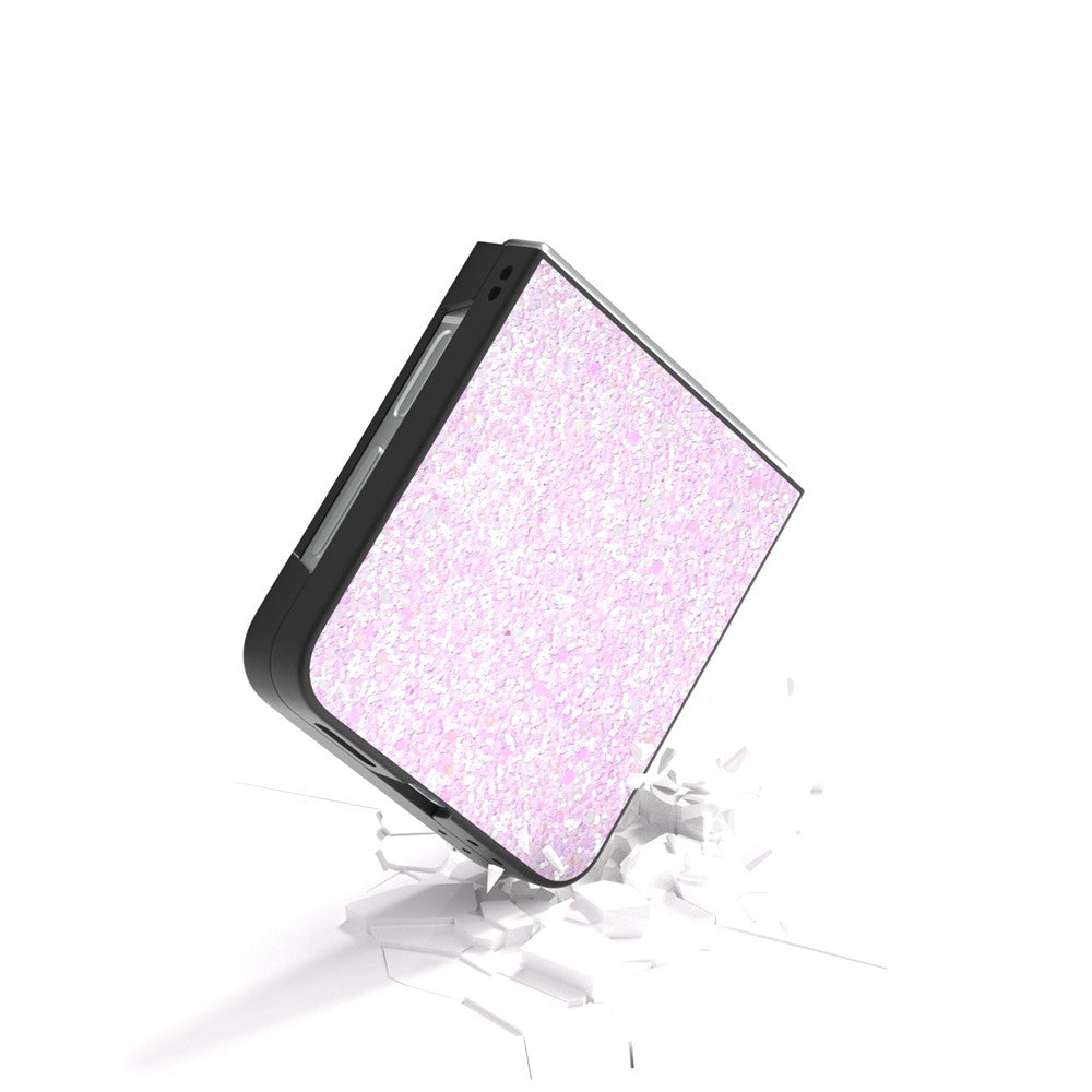 For Samsung Galaxy Z Flip7 FE 5G / Z Flip6 5G Case Colored Glitter Leather+PC Shockproof Phone Cover - Gradient Pink