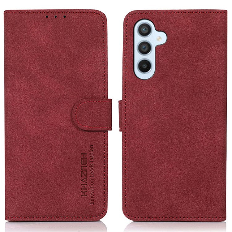 KHAZNEH For Samsung Galaxy M35 5G Stand Case PU Leather Wallet Phone Cover - Red