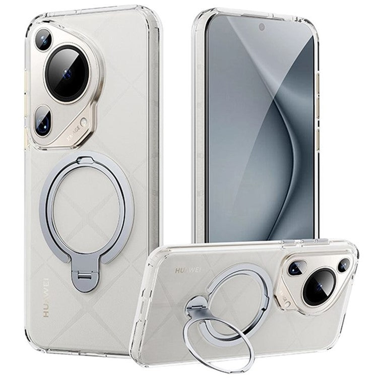 For Huawei Pura 70 Ultra Phone Case Kickstand Matte Back Cover Compatible with MagSafe - Transparent