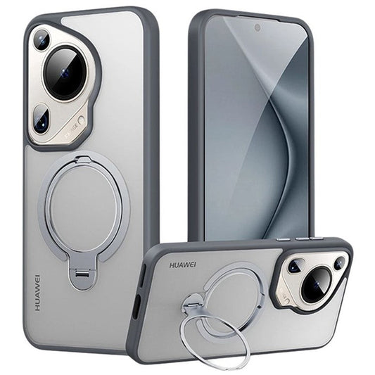 For Huawei Pura 70 Ultra Phone Case Kickstand Matte Back Cover Compatible with MagSafe - Grey