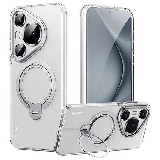 For Huawei Pura 70 Phone Case Kickstand Matte Back Cover Compatible with MagSafe - Transparent