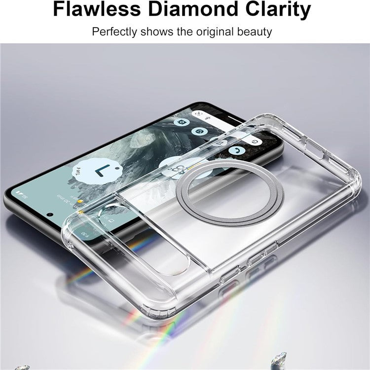For Google Pixel 9 Case Magnetic TPU+PC Transparent Anti-Drop Phone Cover
