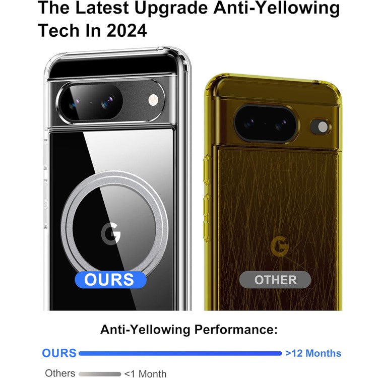 For Google Pixel 9 Case Magnetic TPU+PC Transparent Anti-Drop Phone Cover