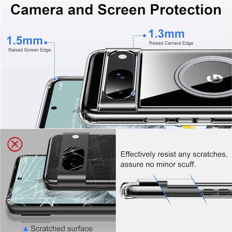 For Google Pixel 9 Case Magnetic TPU+PC Transparent Anti-Drop Phone Cover