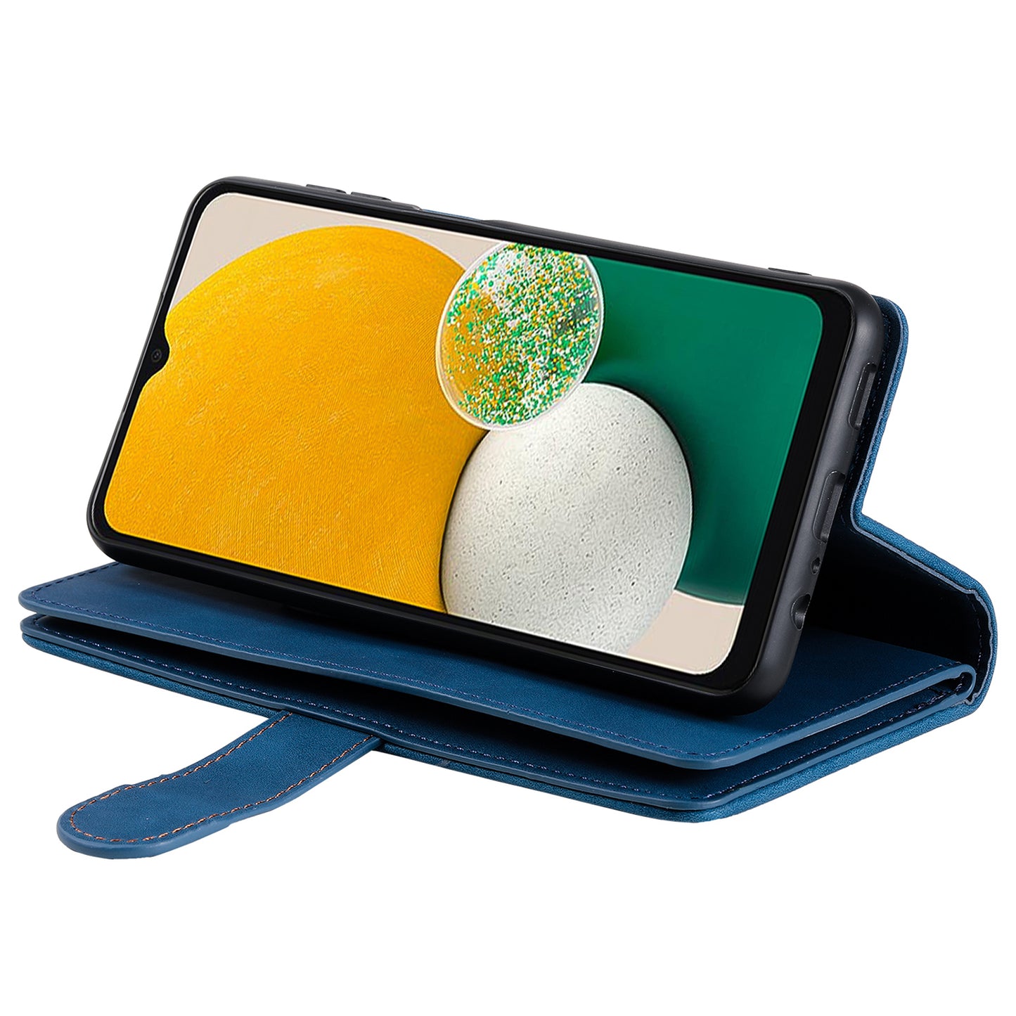 For Samsung Galaxy A16 5G / A16 4G Case PU Leather Phone Cover with Zipper Wallet 9 Card Slots - Blue