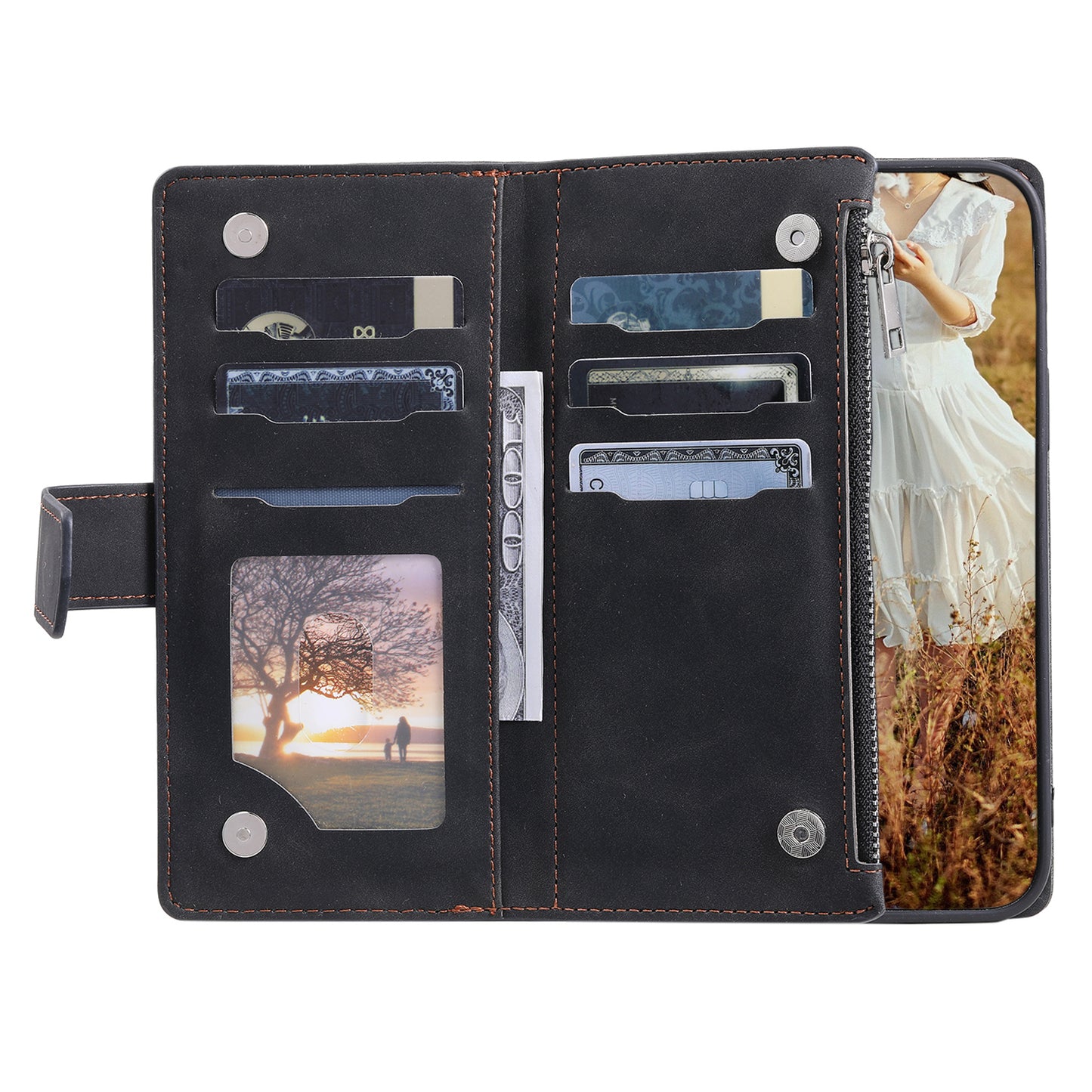 Style 005 For Samsung Galaxy A16 5G / A16 4G Wallet Case Rhombus Stitching Line PU Leather Phone Cover - Black