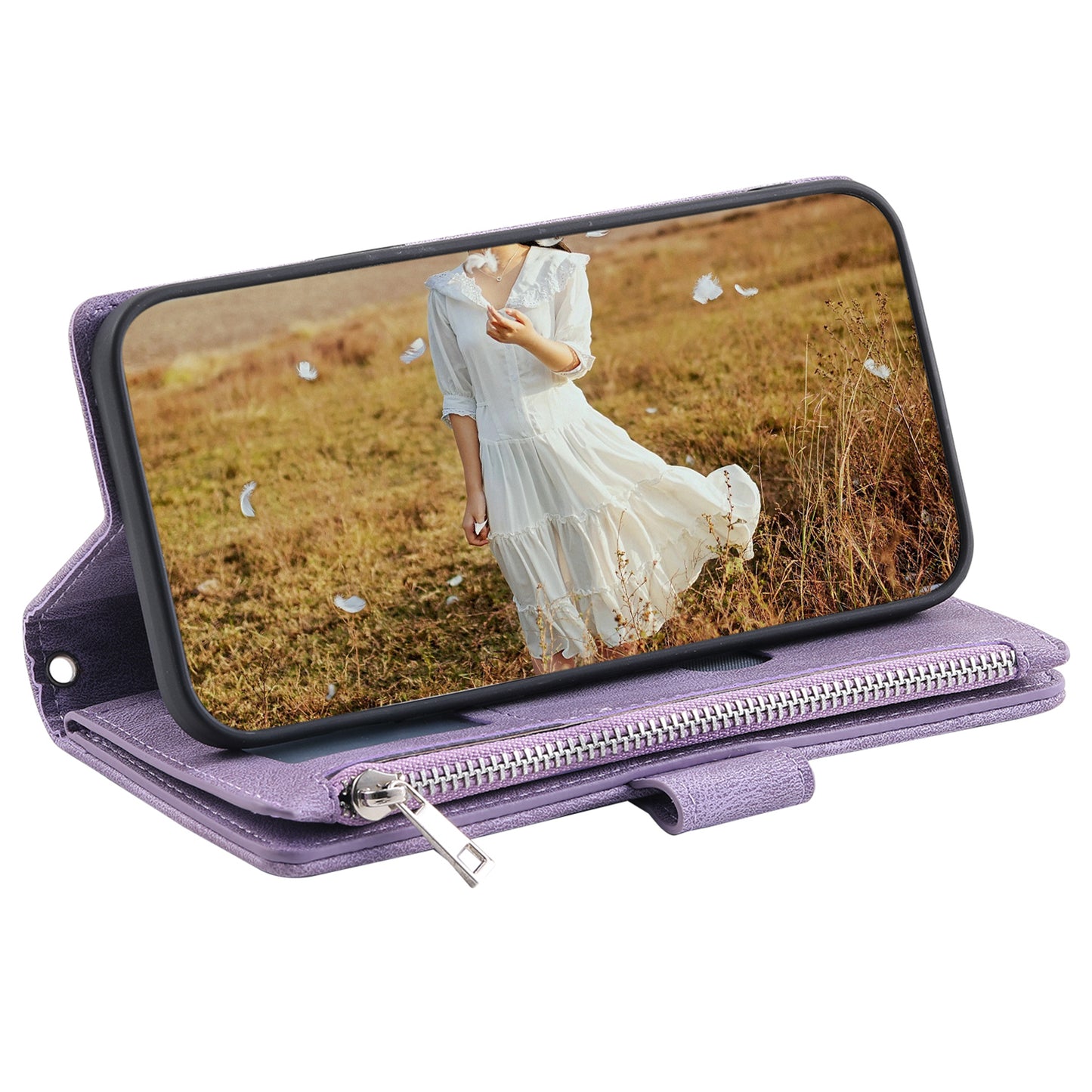 Style 005 For Samsung Galaxy A16 5G / A16 4G Wallet Case Rhombus Stitching Line PU Leather Phone Cover - Purple
