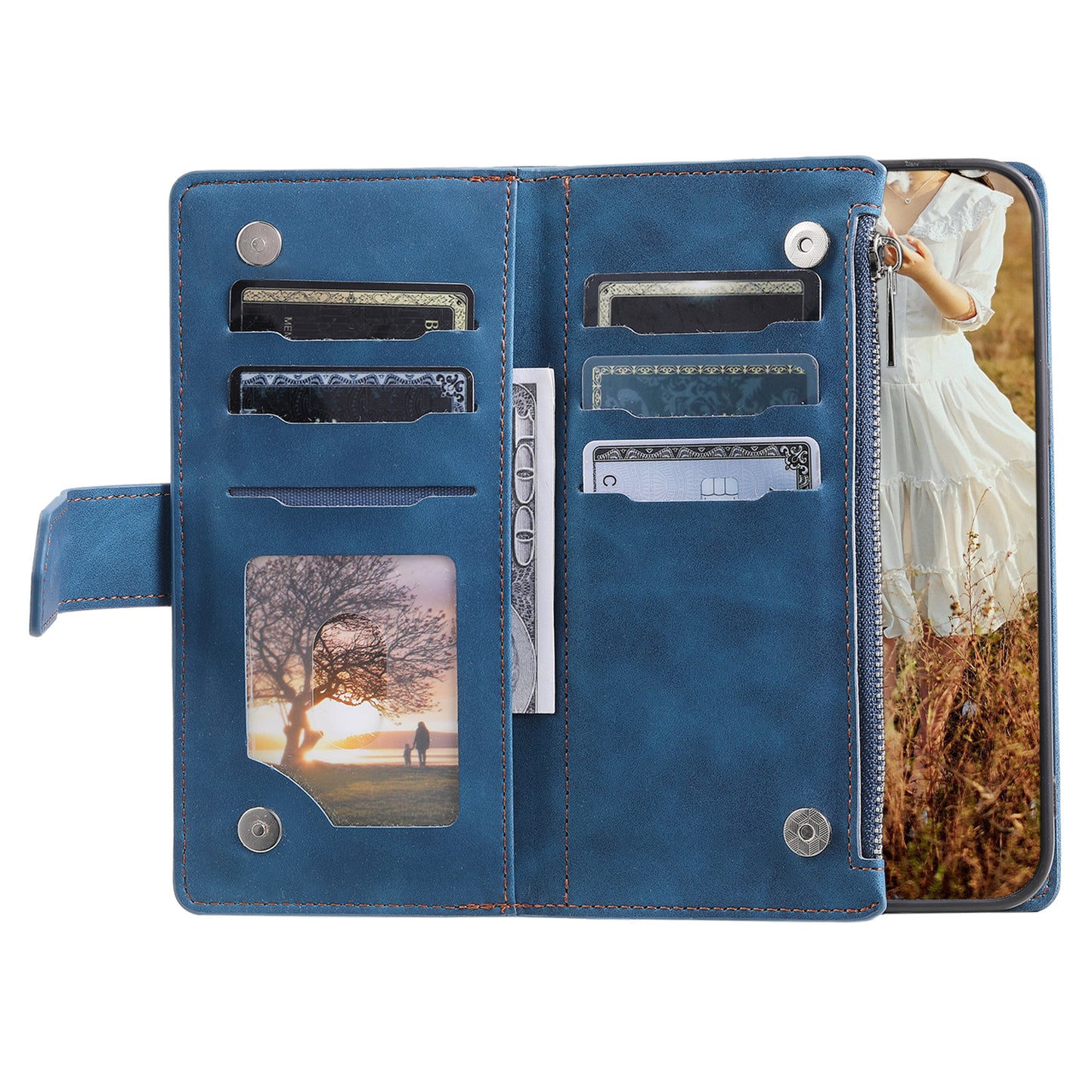 Style 005 For Samsung Galaxy A16 5G / A16 4G Wallet Case Rhombus Stitching Line PU Leather Phone Cover - Blue