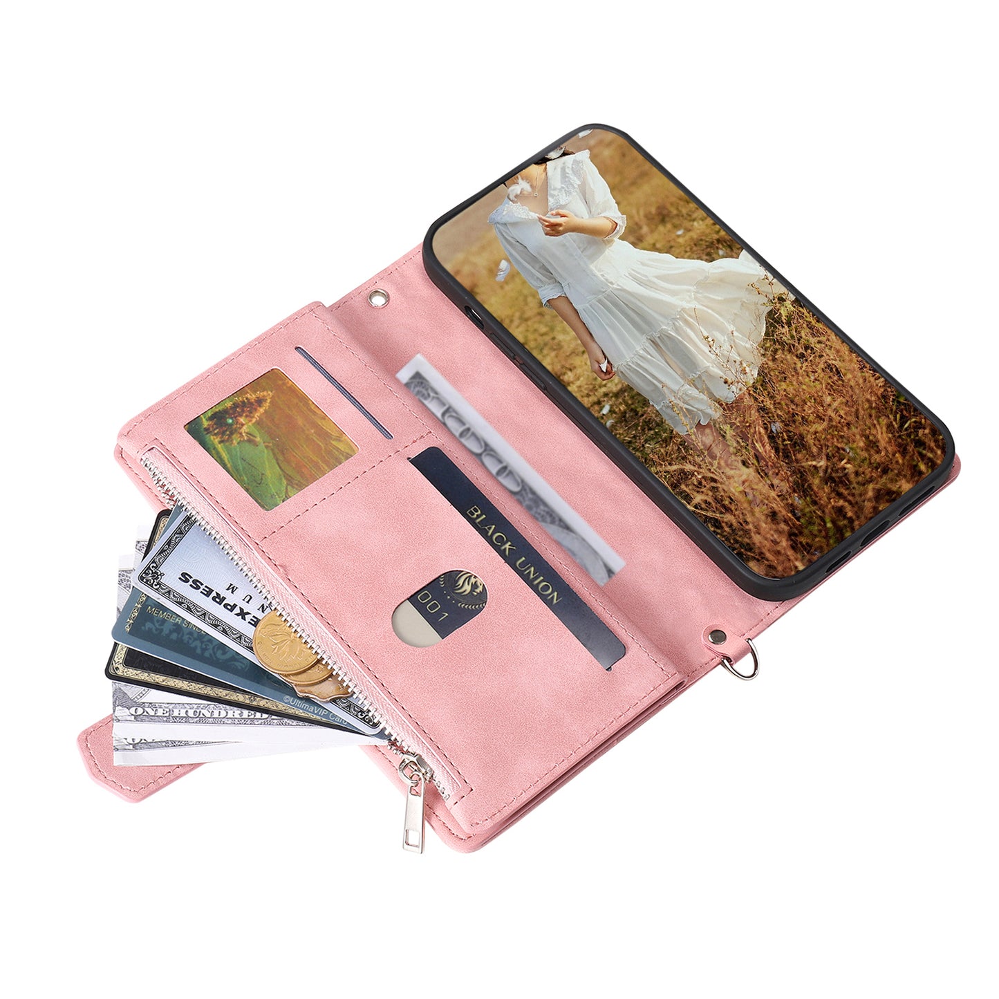 Style 005 For Samsung Galaxy A16 5G / A16 4G Wallet Case Rhombus Stitching Line PU Leather Phone Cover - Rose Gold