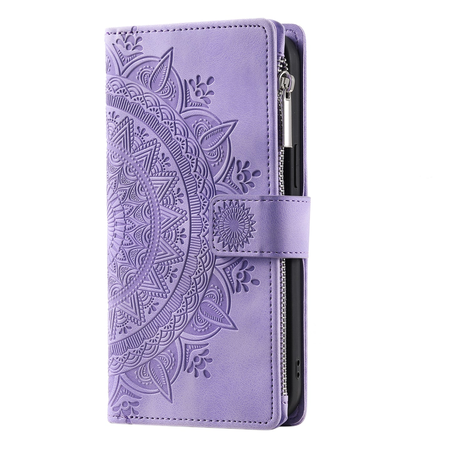 Style 006 For Samsung Galaxy A16 5G / A16 4G Wallet Case PU Leather Phone Cover Mandala Flower Pattern - Purple