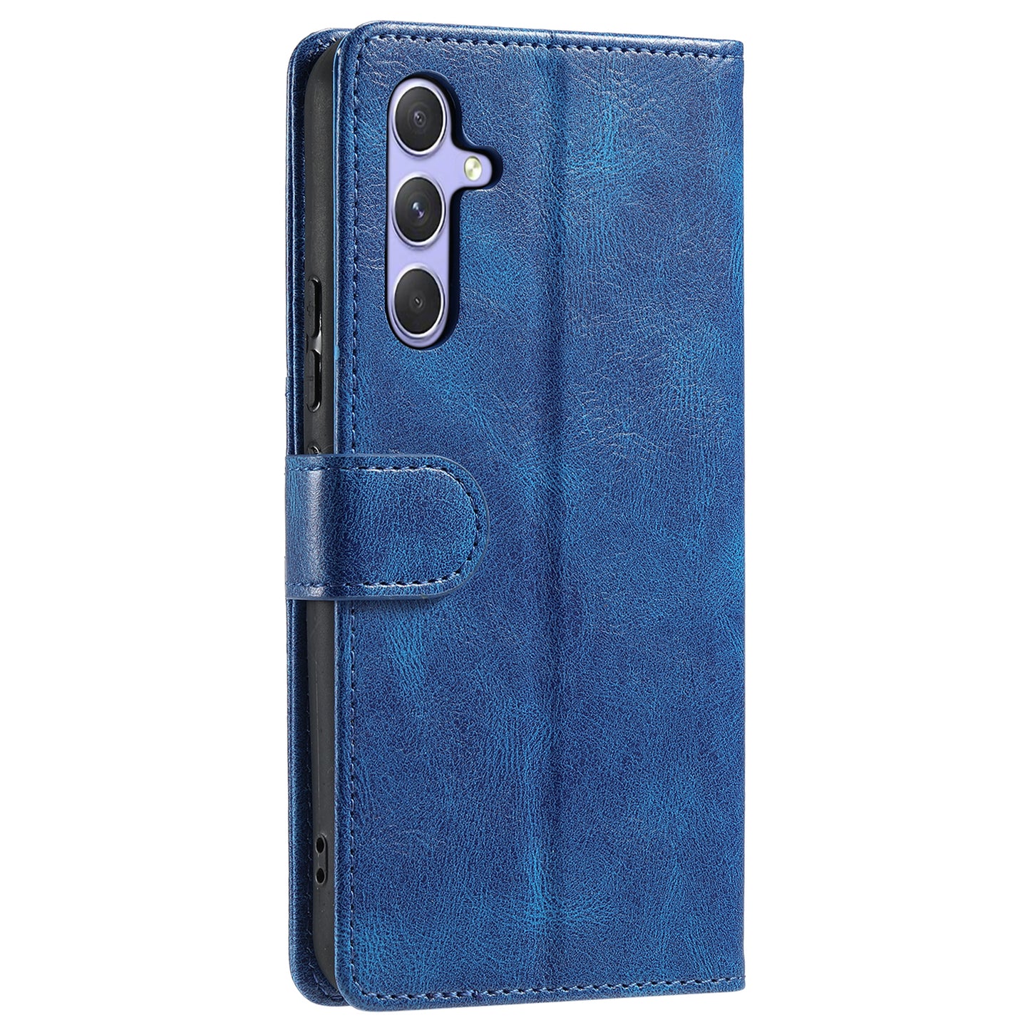 013 Style For Samsung Galaxy A16 5G / A16 4G Case Anti-Fall PU Leather Phone Cover with 6 Card Slots - Blue