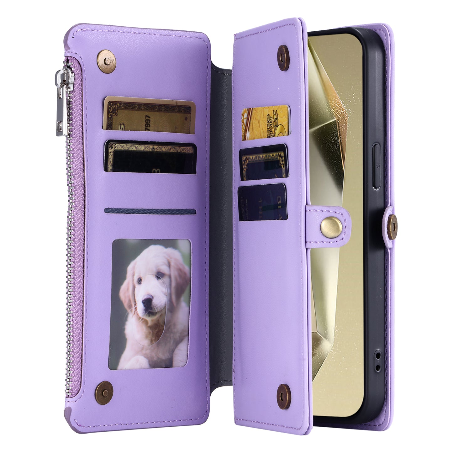 015 Style For Samsung Galaxy A16 5G / A16 4G Case TPU+PU Leather Wallet Phone Cover with Straps - Purple