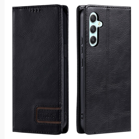 TTUDRCH Style 007 For Samsung Galaxy A16 5G / A16 4G Leather Case RFID Blocking Wallet Stand Phone Cover - Black