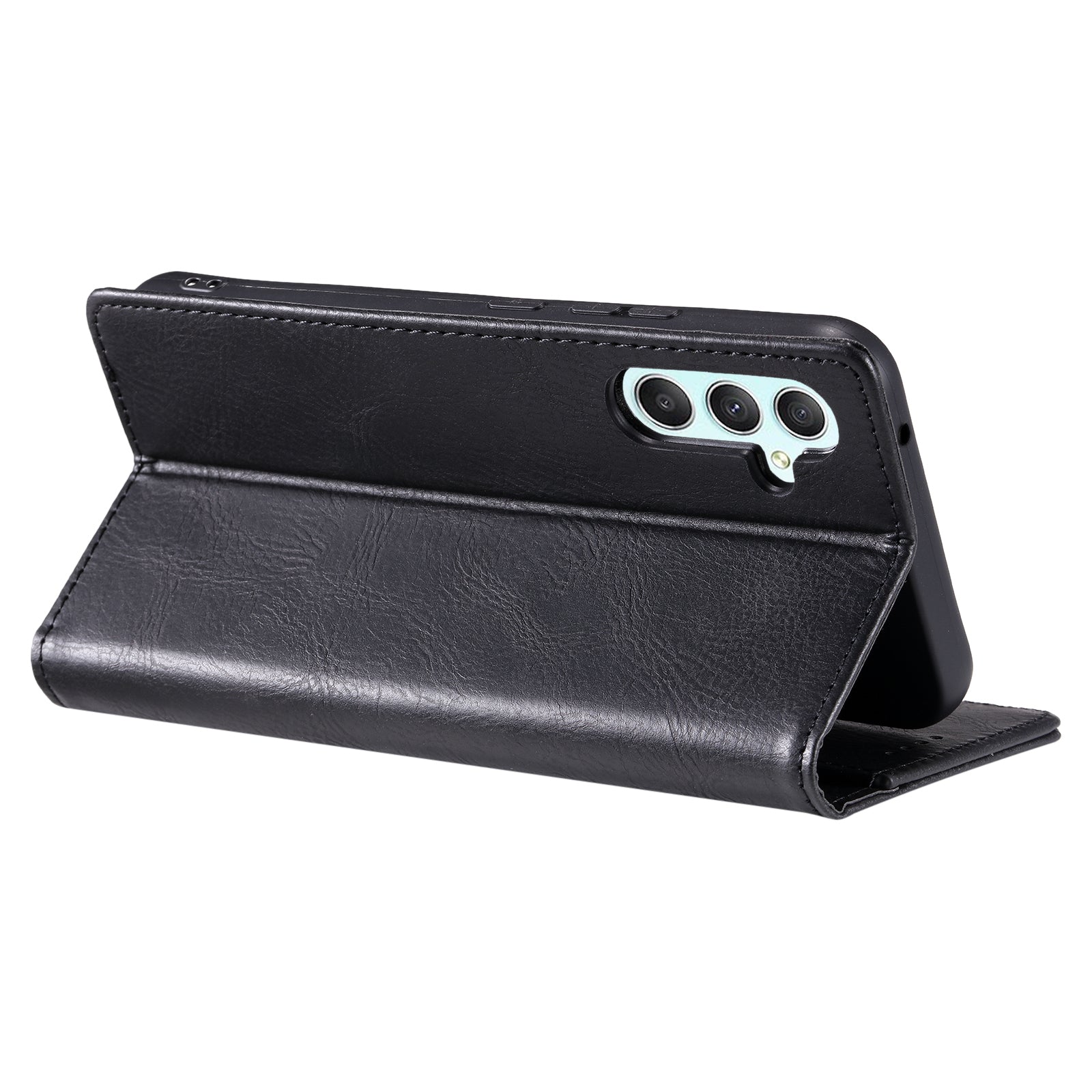 TTUDRCH Style 007 For Samsung Galaxy A16 5G / A16 4G Leather Case RFID Blocking Wallet Stand Phone Cover - Black