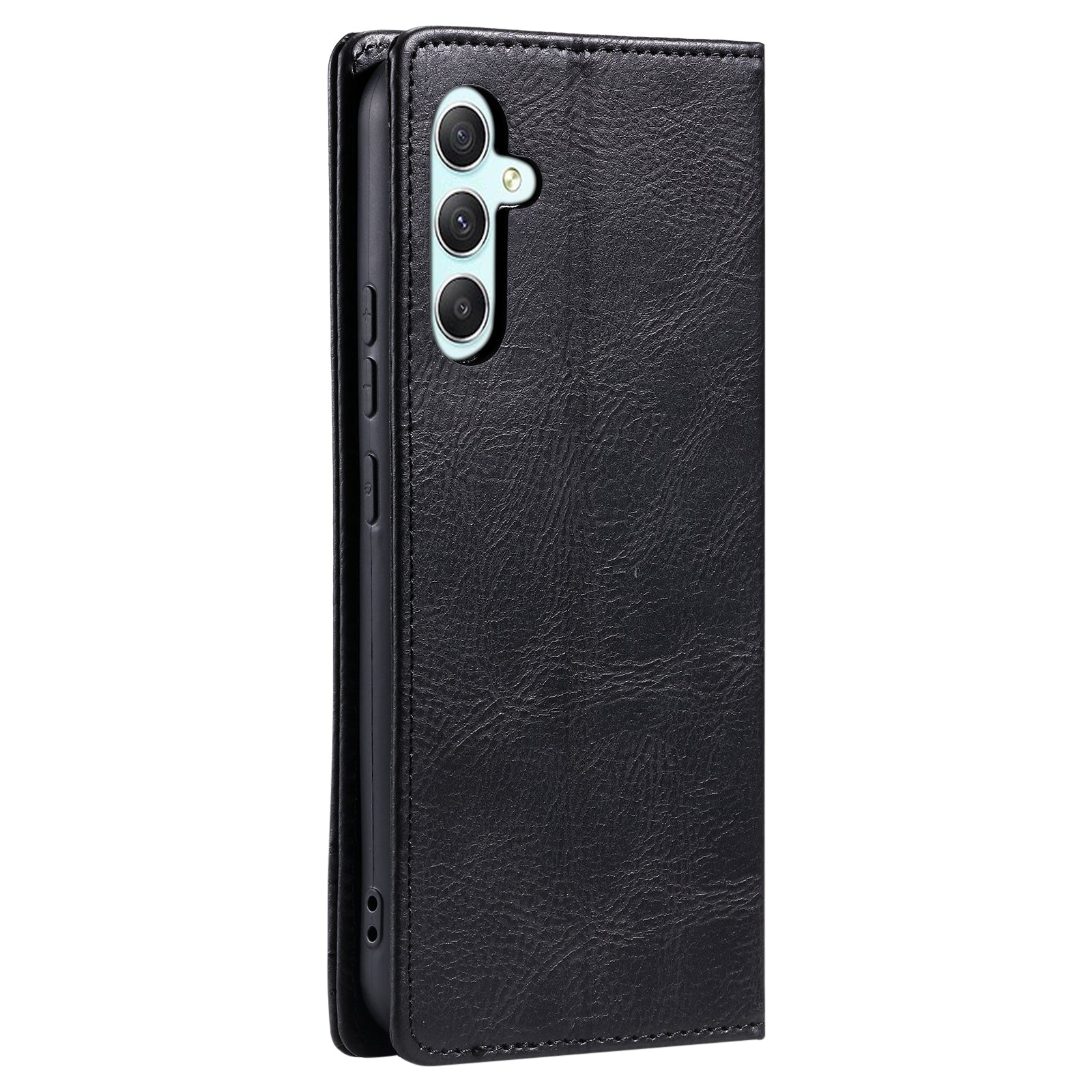 TTUDRCH Style 007 For Samsung Galaxy A16 5G / A16 4G Leather Case RFID Blocking Wallet Stand Phone Cover - Black