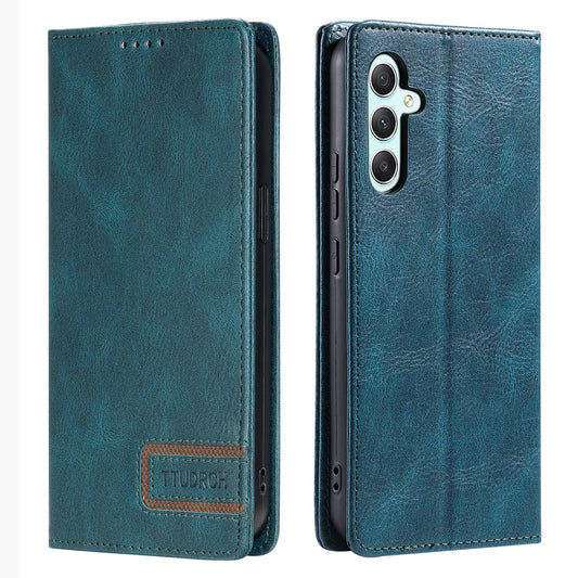 TTUDRCH Style 007 For Samsung Galaxy A16 5G / A16 4G Leather Case RFID Blocking Wallet Stand Phone Cover - Green