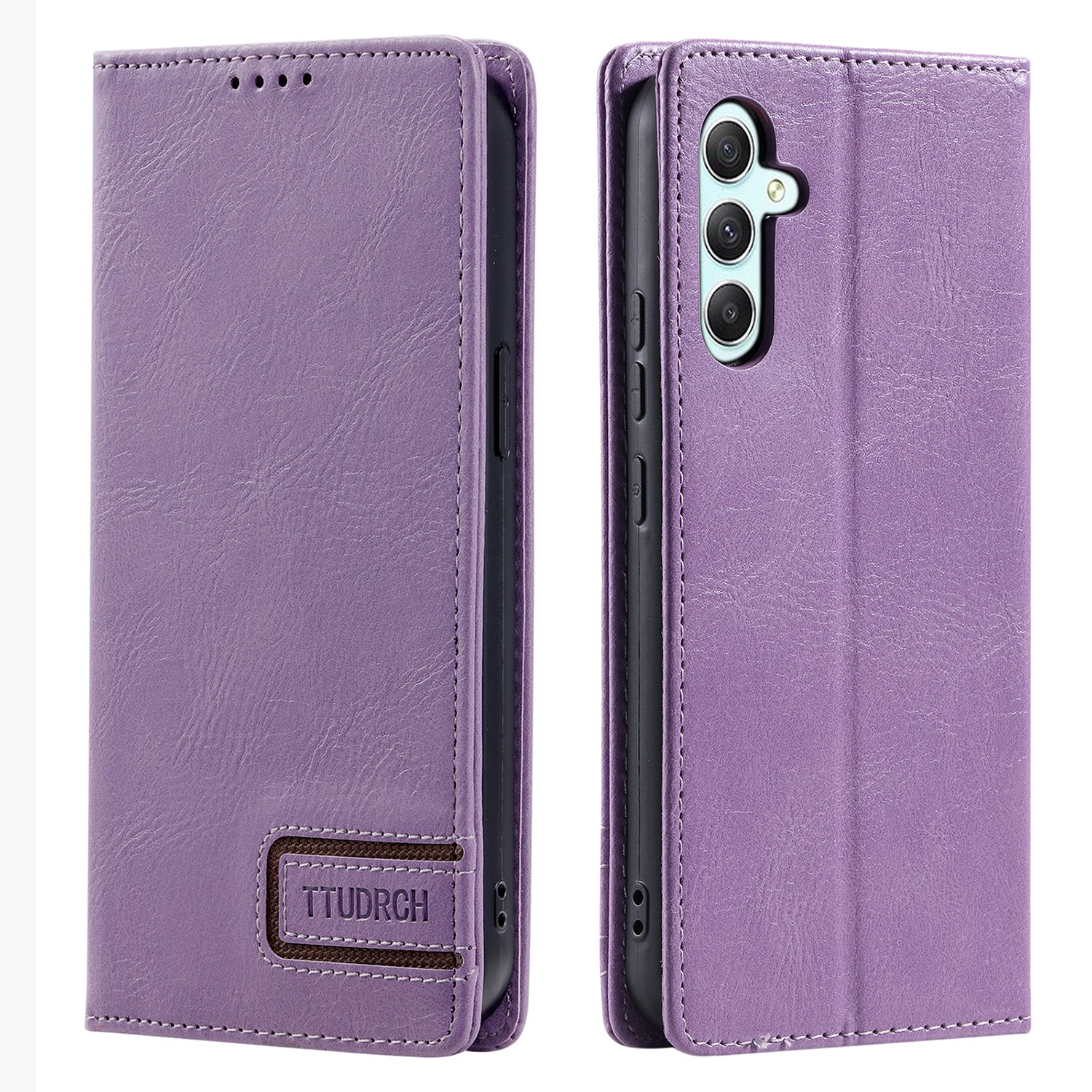 TTUDRCH Style 007 For Samsung Galaxy A16 5G / A16 4G Leather Case RFID Blocking Wallet Stand Phone Cover - Purple