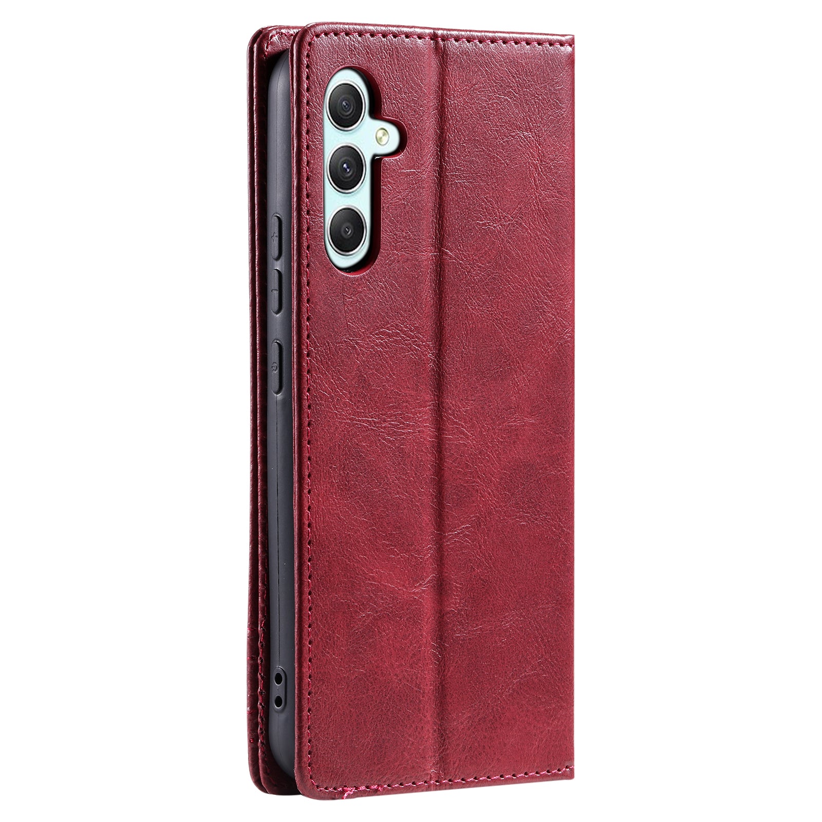 TTUDRCH Style 007 For Samsung Galaxy A16 5G / A16 4G Leather Case RFID Blocking Wallet Stand Phone Cover - Red