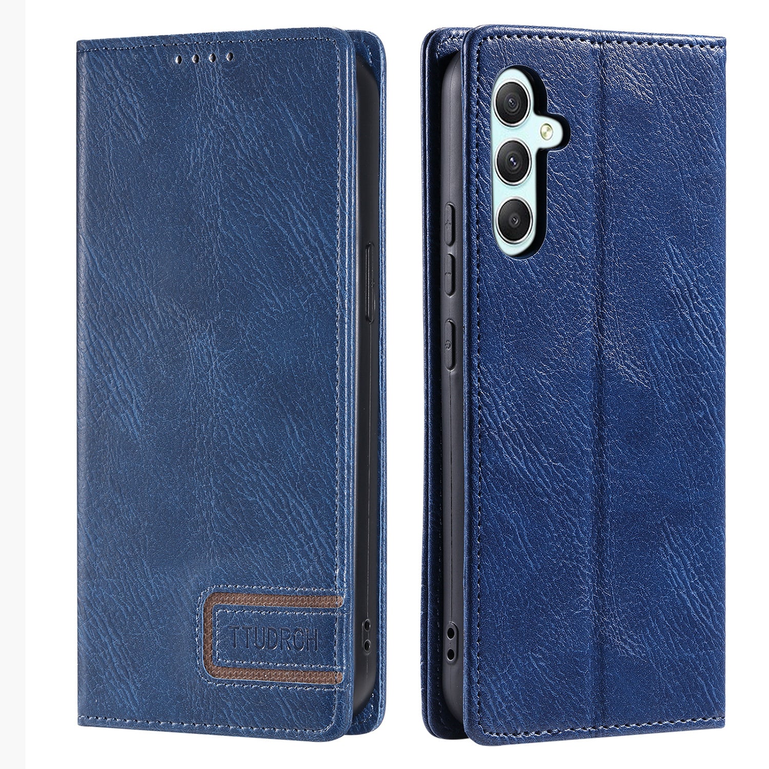 TTUDRCH Style 007 For Samsung Galaxy A16 5G / A16 4G Leather Case RFID Blocking Wallet Stand Phone Cover - Blue