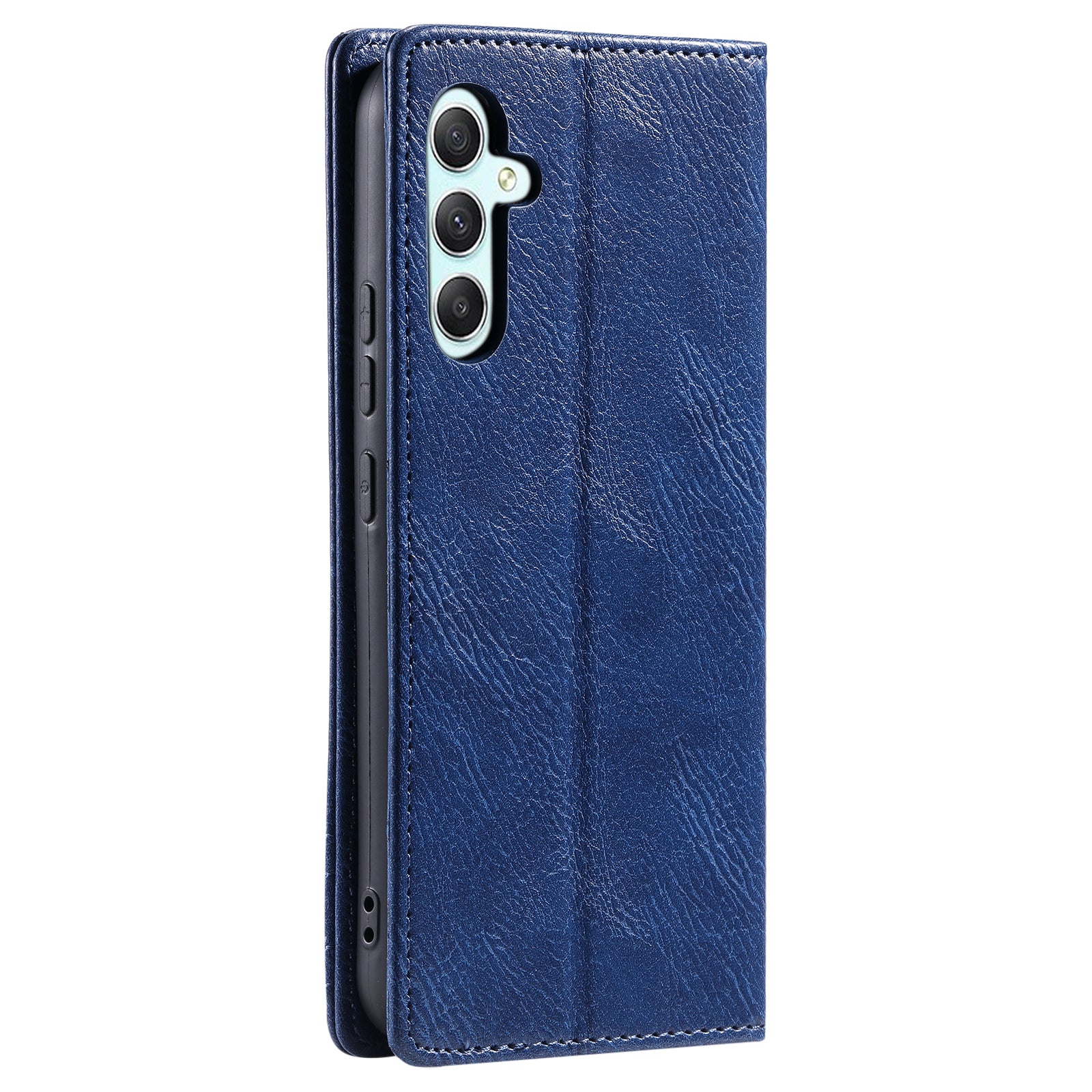 TTUDRCH Style 007 For Samsung Galaxy A16 5G / A16 4G Leather Case RFID Blocking Wallet Stand Phone Cover - Blue