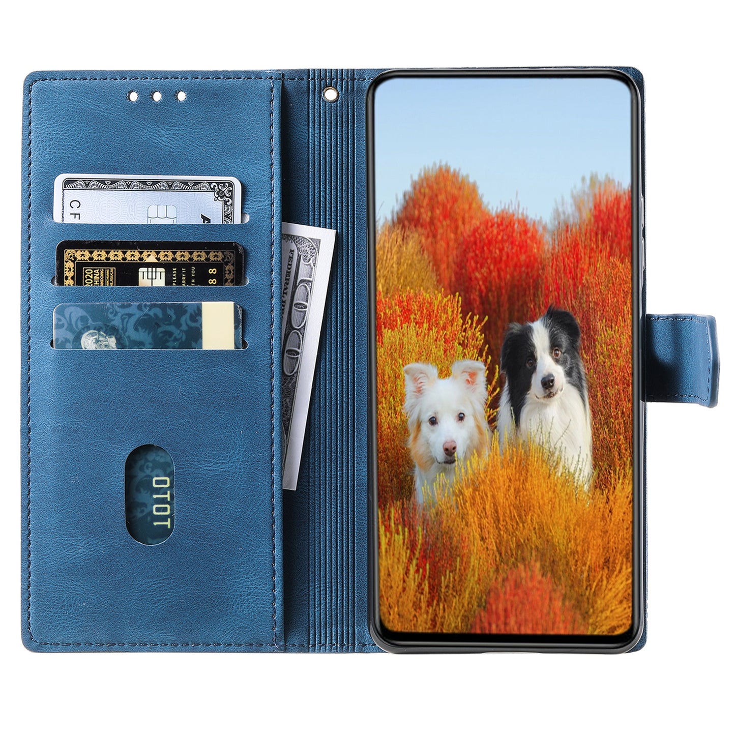 For Samsung Galaxy A16 5G / A16 4G Leather Case RFID Blocking Wallet Stand Phone Cover with Strap - Blue