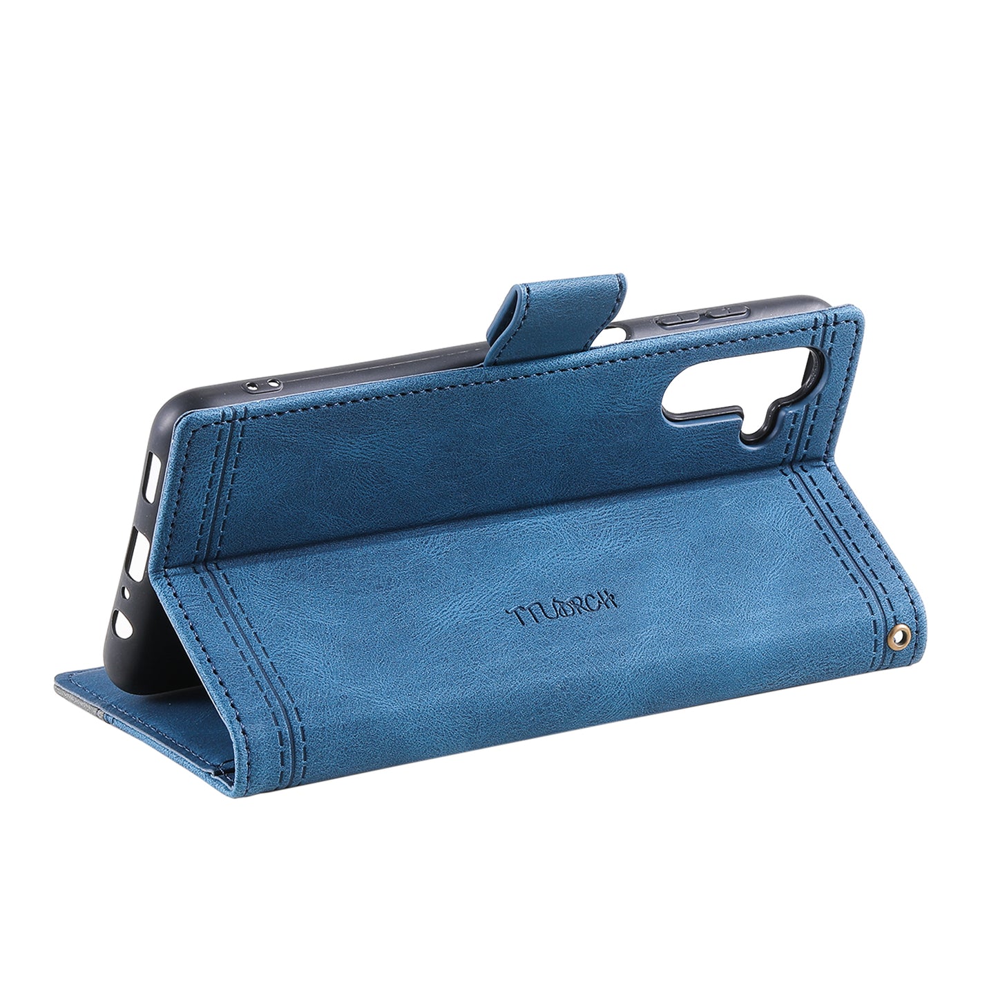 For Samsung Galaxy A16 5G / A16 4G Leather Case RFID Blocking Wallet Stand Phone Cover with Strap - Blue