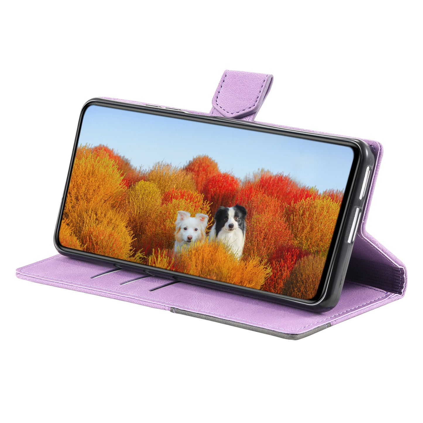 For Samsung Galaxy A16 5G / A16 4G Leather Case RFID Blocking Wallet Stand Phone Cover with Strap - Purple