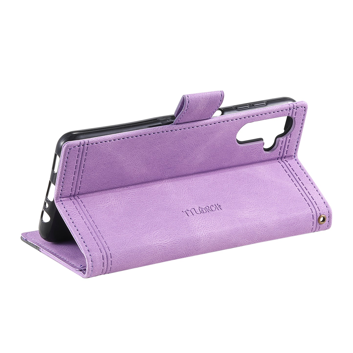 For Samsung Galaxy A16 5G / A16 4G Leather Case RFID Blocking Wallet Stand Phone Cover with Strap - Purple