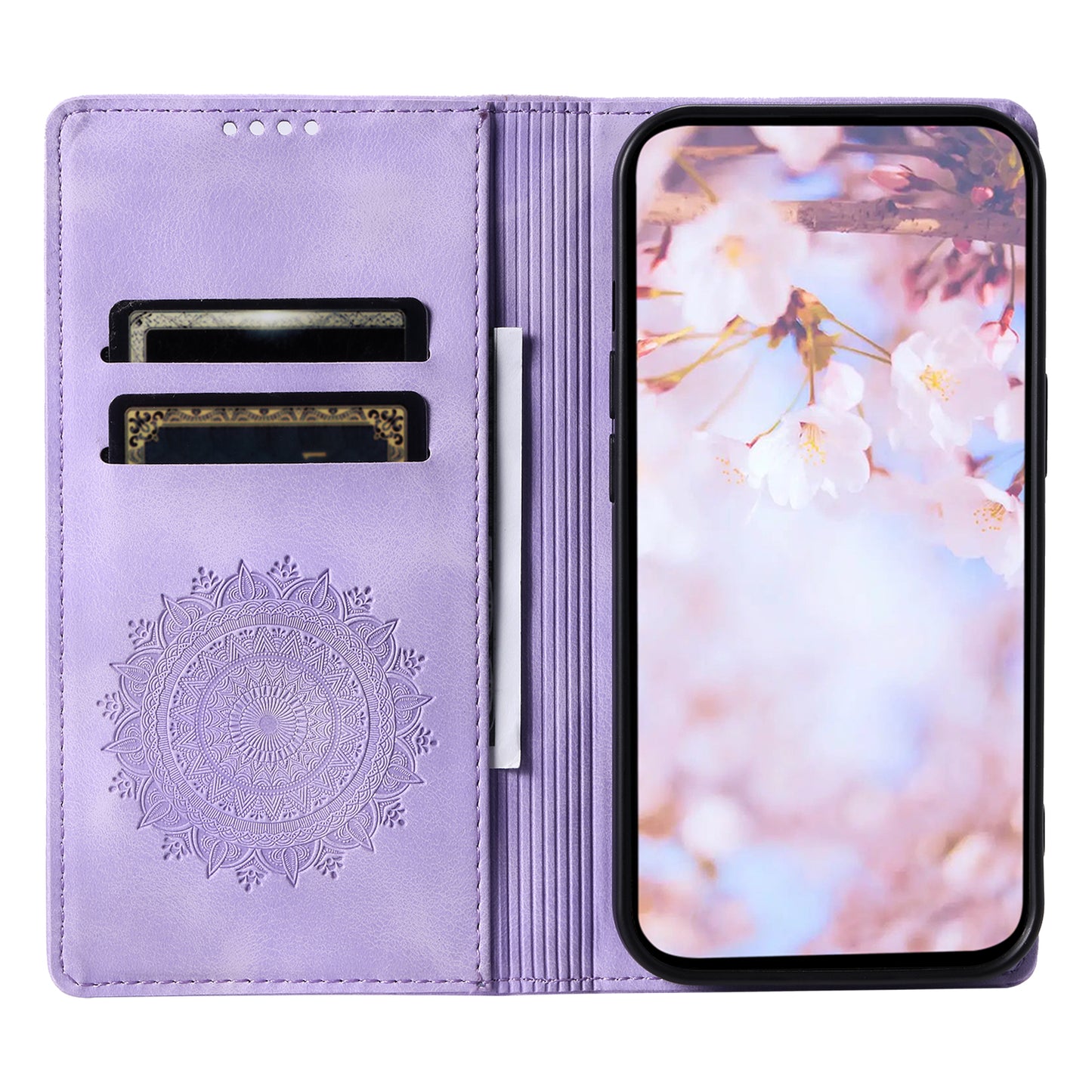 Style 010 For Samsung Galaxy A16 5G / A16 4G Case Mandala Pattern Magnetic Closing Leather Phone Cover - Purple