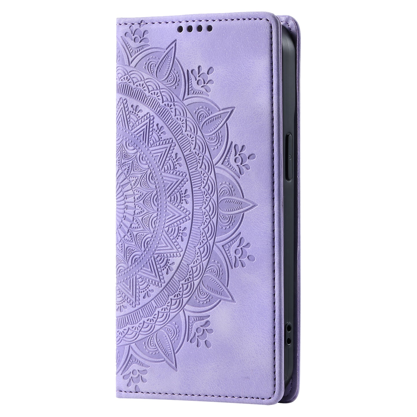 Style 010 For Samsung Galaxy A16 5G / A16 4G Case Mandala Pattern Magnetic Closing Leather Phone Cover - Purple