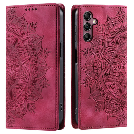 Style 010 For Samsung Galaxy A16 5G / A16 4G Case Mandala Pattern Magnetic Closing Leather Phone Cover - Rose