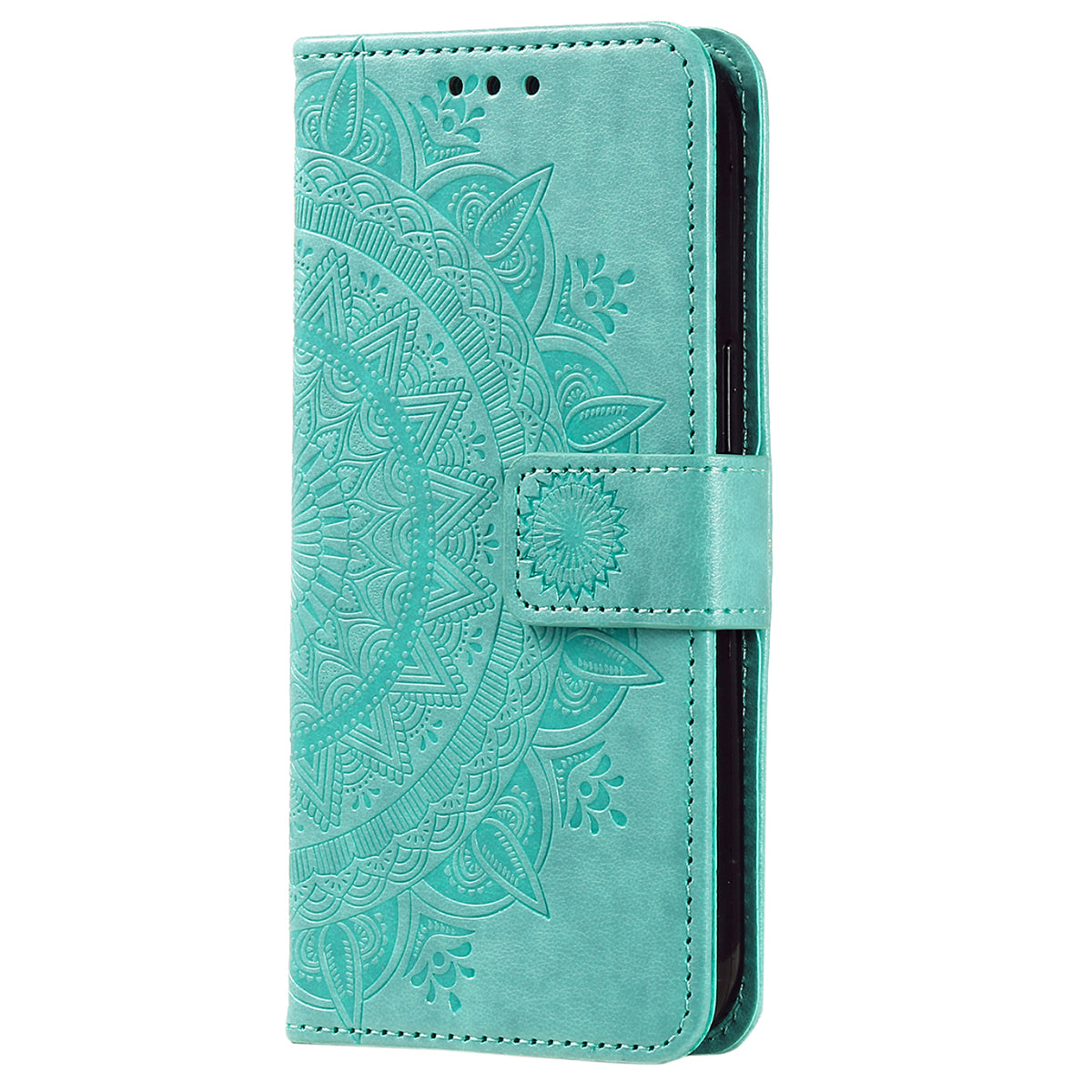 For Samsung Galaxy A16 5G / A16 4G Case Imprinted Totem PU Leather Wallet Stand Phone Cover - Green
