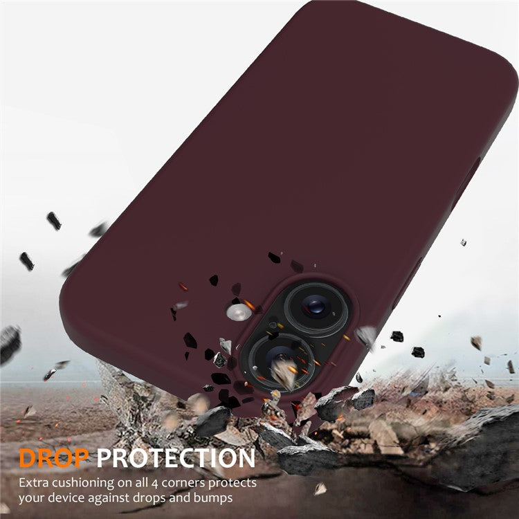 For iPhone 16 Case Compatible with MagSafe Anti-Drop Liquid Silicone Phone Cover - Wine Red
