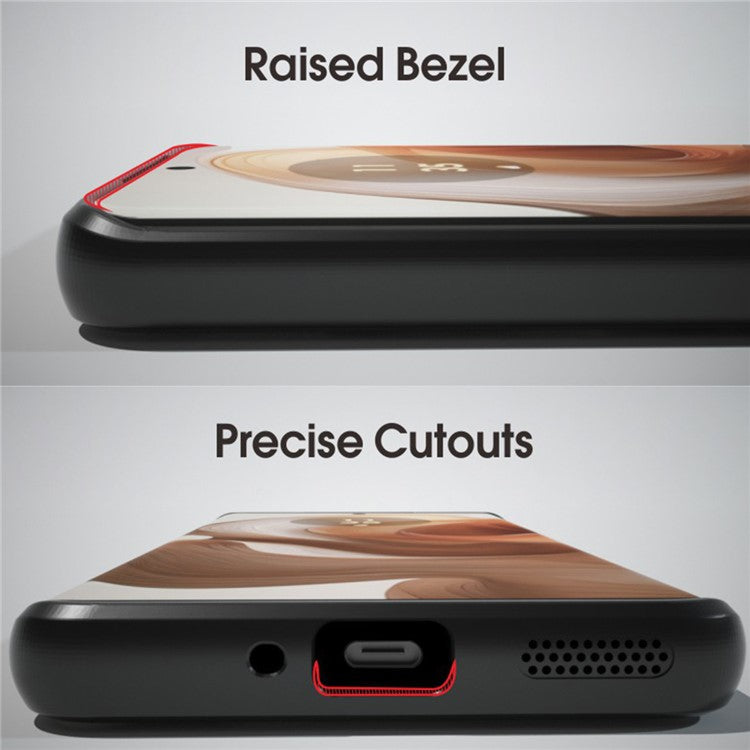 IBMRS For Motorola Moto X50 Ultra 5G / Edge 50 Ultra 5G Case TPU + PC Hybrid Design Phone Cover - Matte Black