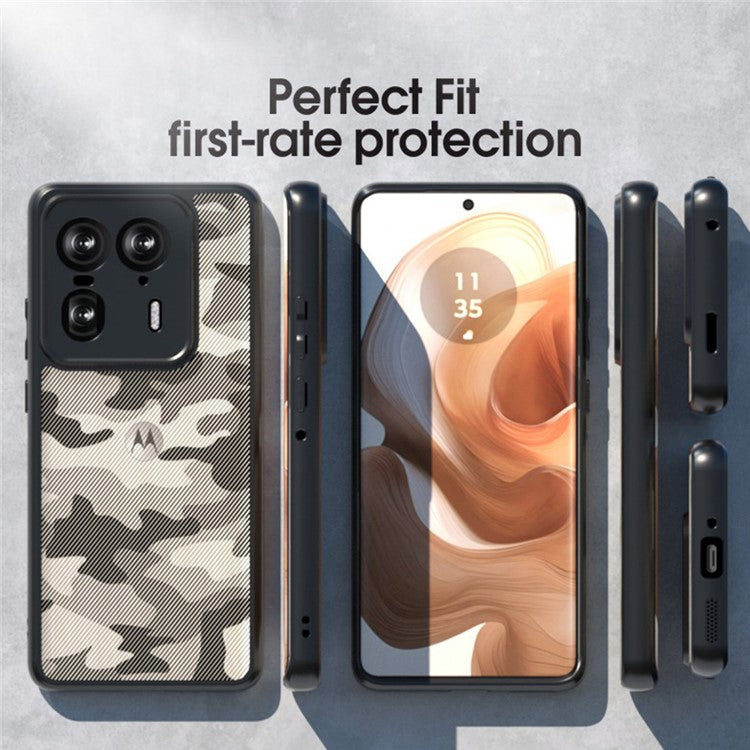 IBMRS For Motorola Moto X50 Ultra 5G / Edge 50 Ultra 5G Case TPU + PC Hybrid Design Phone Cover - Matte Black